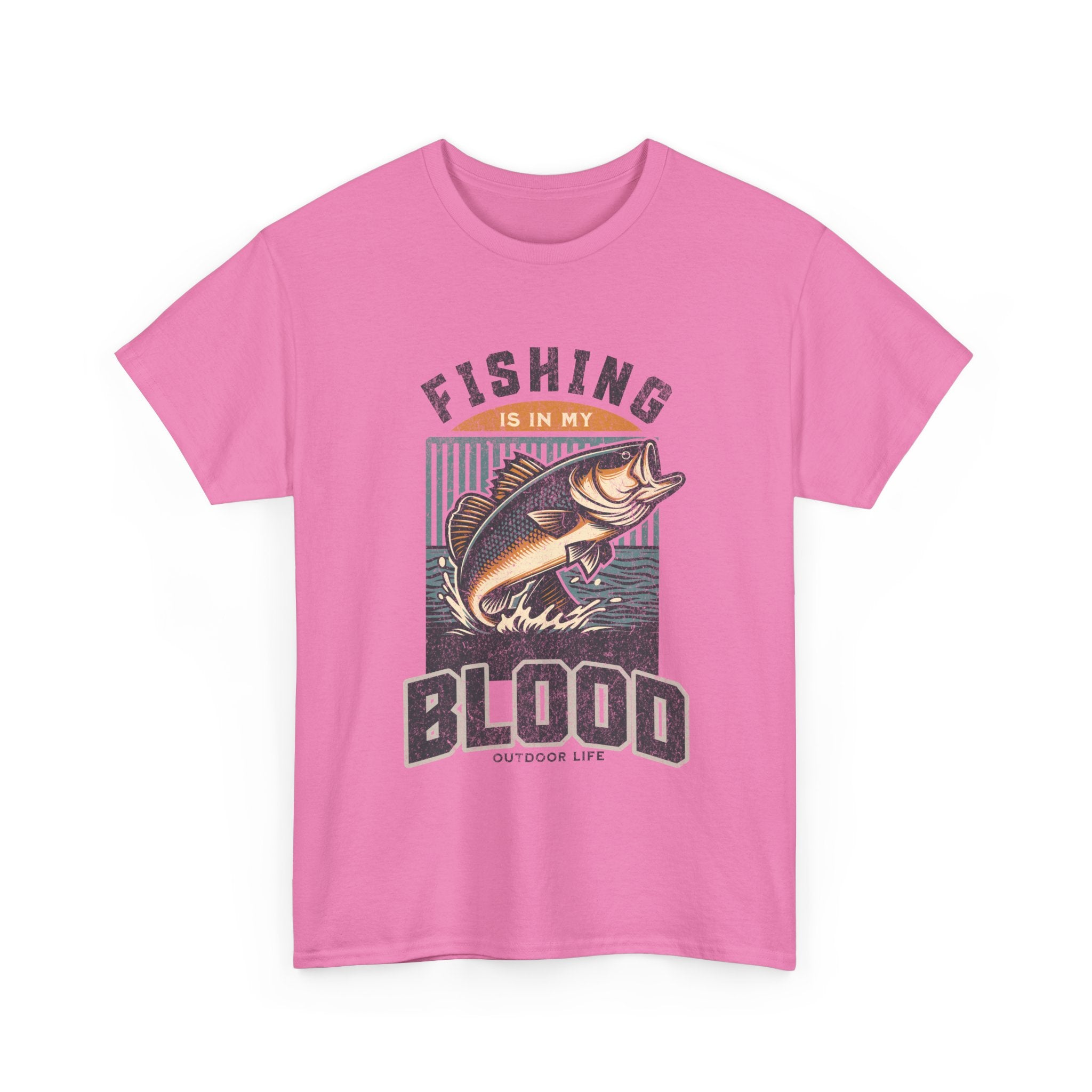 Fishing Is My Blood T-Shirt — Retro Bass Graphic Tee for Anglers