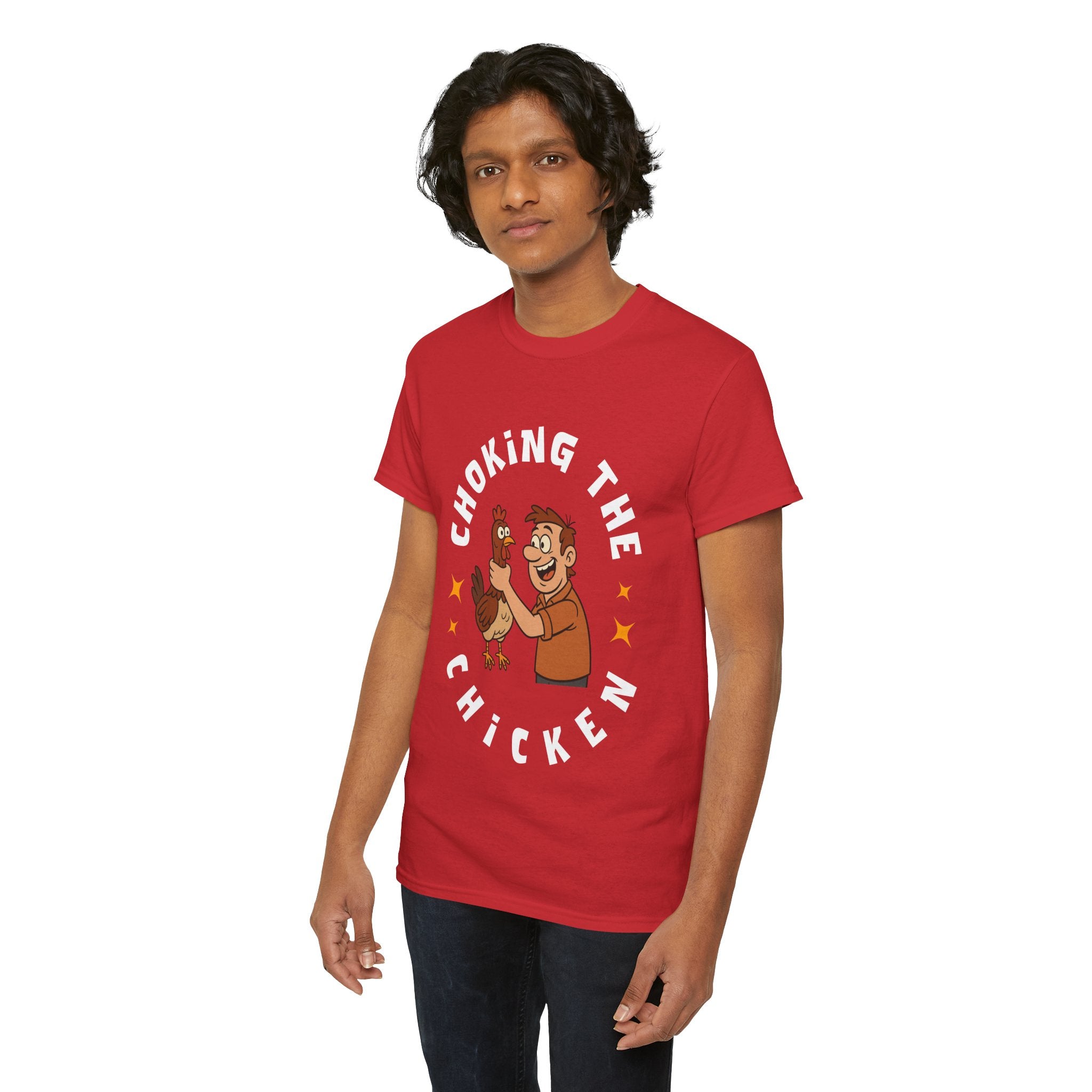 Choking the Chicken T-Shirt — Funny Retro Chicken Holding Graphic Tee