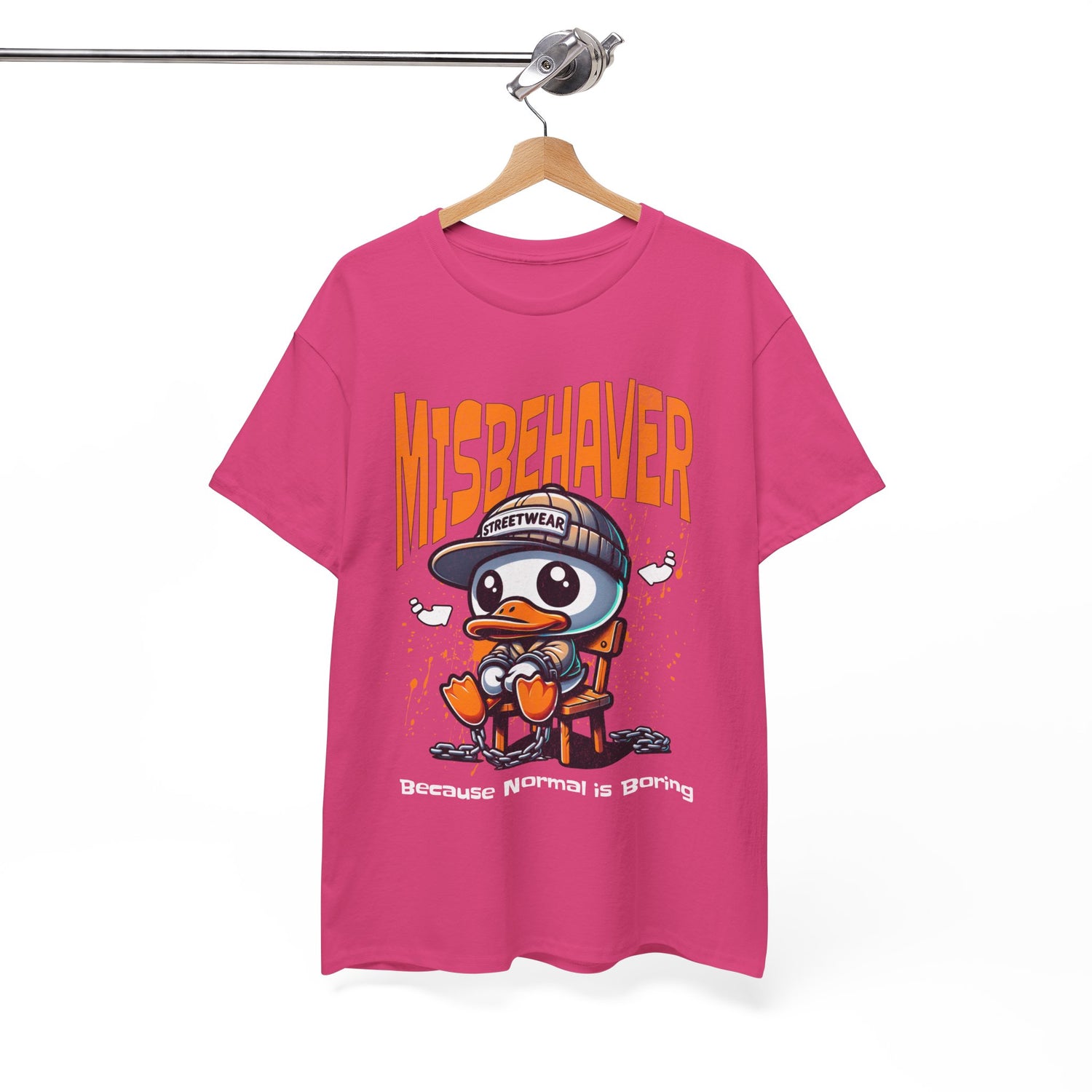Misbehaver Duck T-Shirt — "Because Normal Is Boring" Graphic Tee