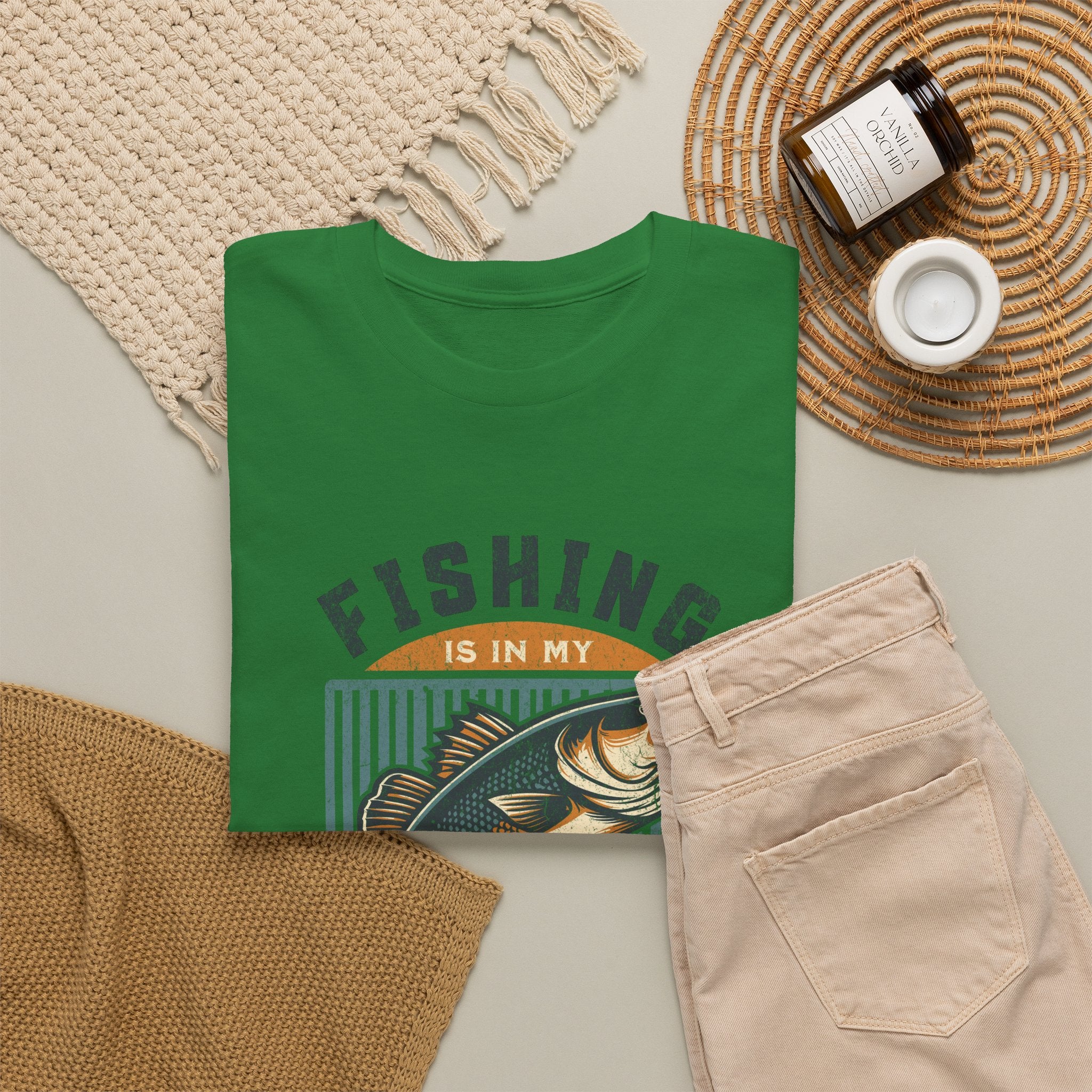 Fishing Is My Blood T-Shirt — Retro Bass Graphic Tee for Anglers