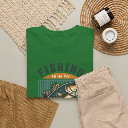 Fishing Is My Blood T-Shirt — Retro Bass Graphic Tee for Anglers