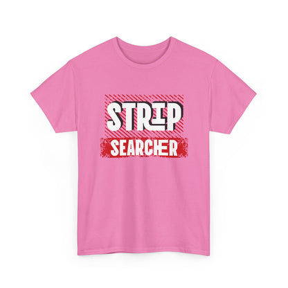 Step Searcher Graphic Tee — Vintage Red Stamped Design