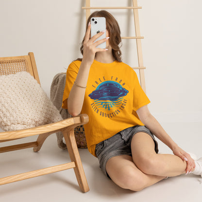 Alien Abduction Tee — "Free From Alien Abduction Today" UFO Graphic Shirt