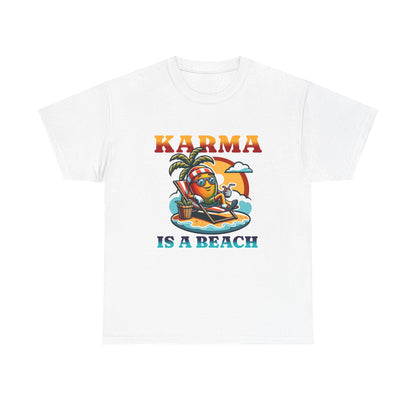 "Karma Is a Beach" Retro Tropical Tee
