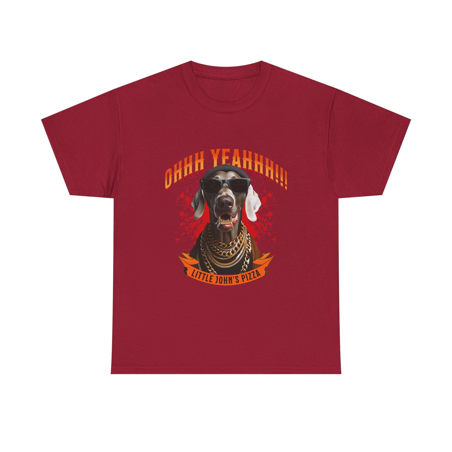 Little Johns Pizza Lover Unisex Tee, Ohhh Yeahhh Graphic Tee, Funny Dog T-Shirt, Food Lover Gift, Unisex Cotton Shirt
