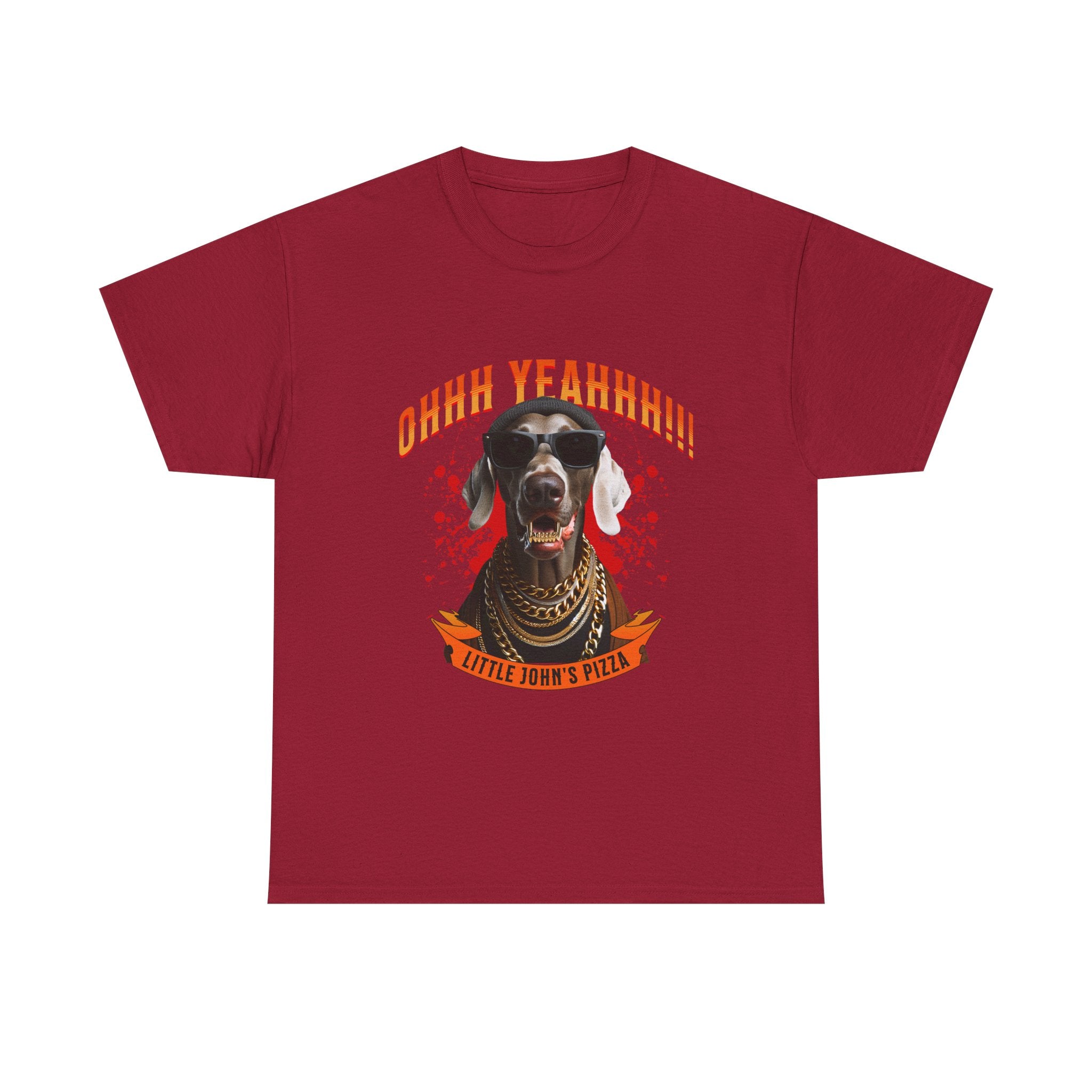 Little Johns Pizza Lover Unisex Tee, Ohhh Yeahhh Graphic Tee, Funny Dog T-Shirt, Food Lover Gift, Unisex Cotton Shirt