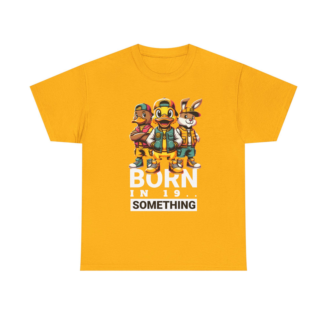 T-Shirt — "Born in 19__" Retro Cartoon Crew Graphic Tee