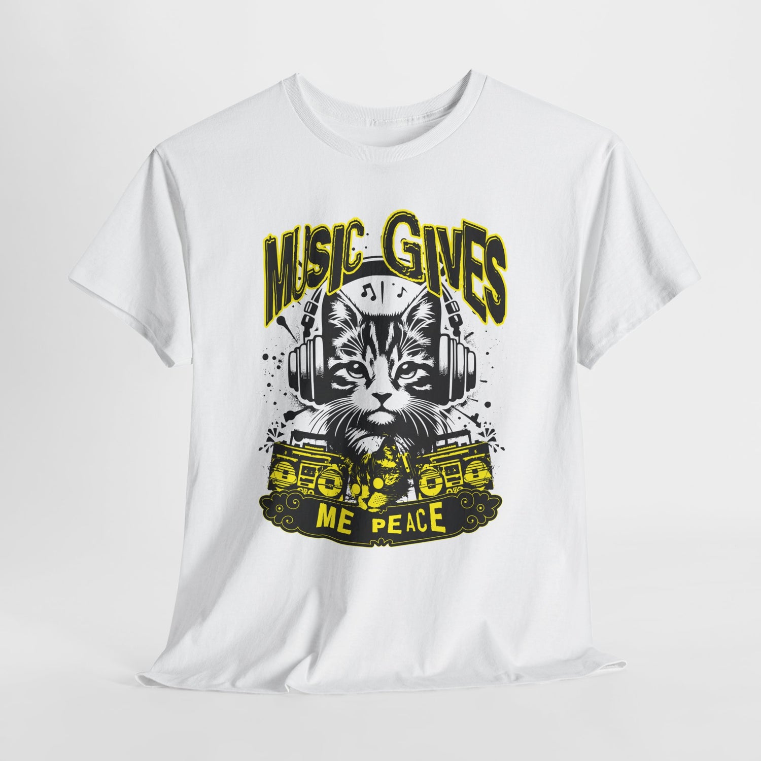 Music Gives Me Peace Cat T-Shirt