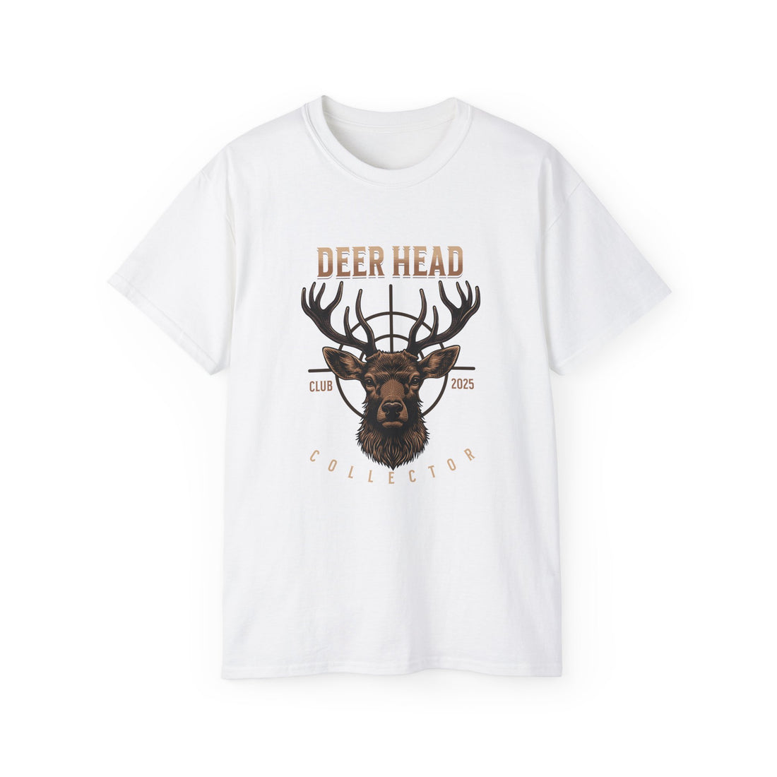 Deer Head Collector Cotton Hunting Tee - White