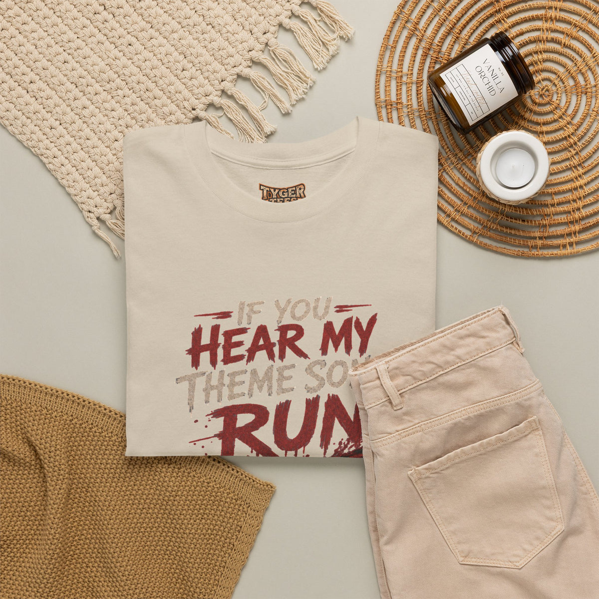 Horror Movie Tee — "If You Hear My Theme Song Run" Freddy Graphic T-Shirt