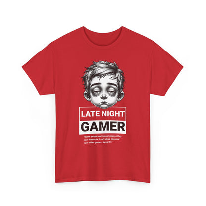 Late Night Gamer T-Shirt — Funny Sleepy Gamer Graphic Tee