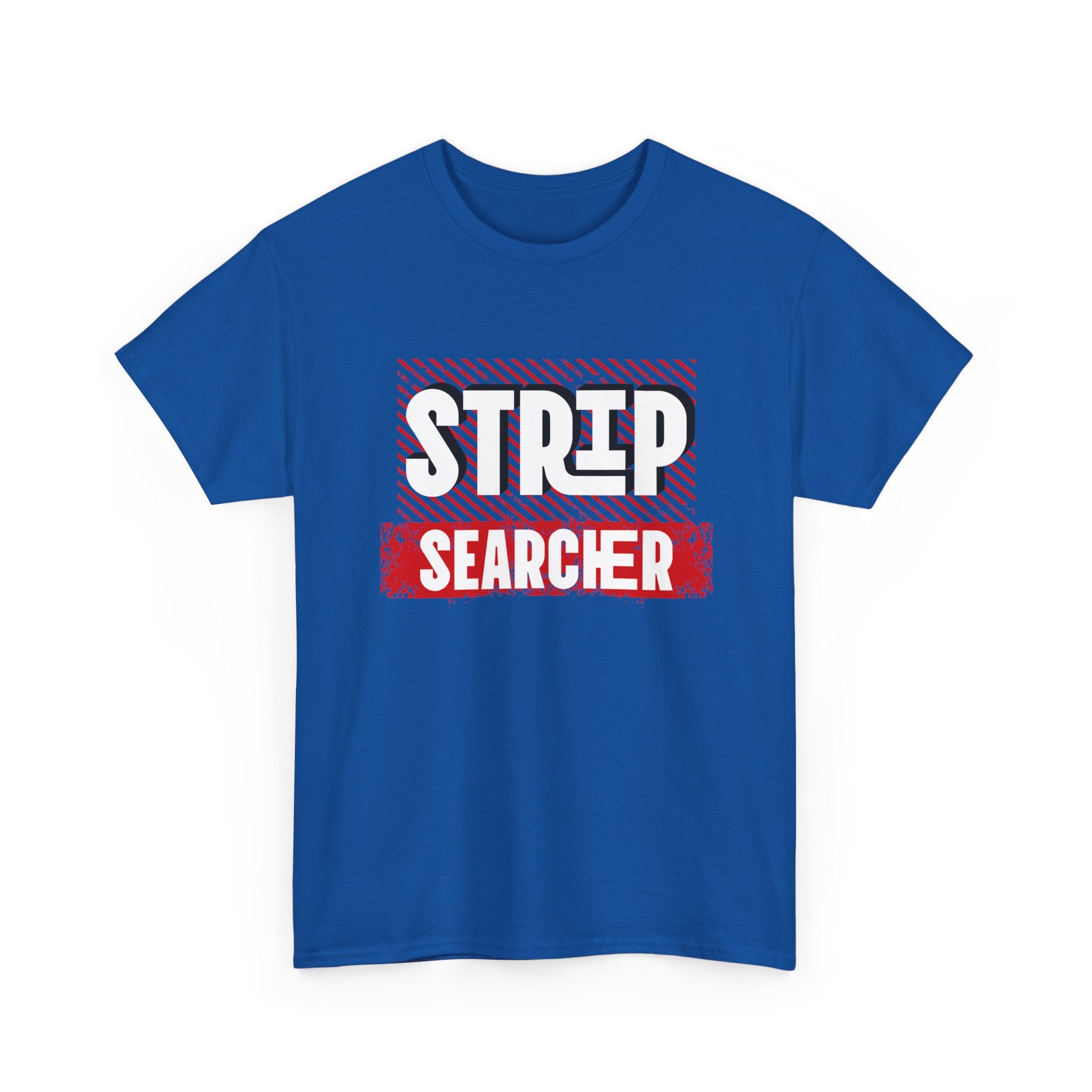 Step Searcher Graphic Tee — Vintage Red Stamped Design