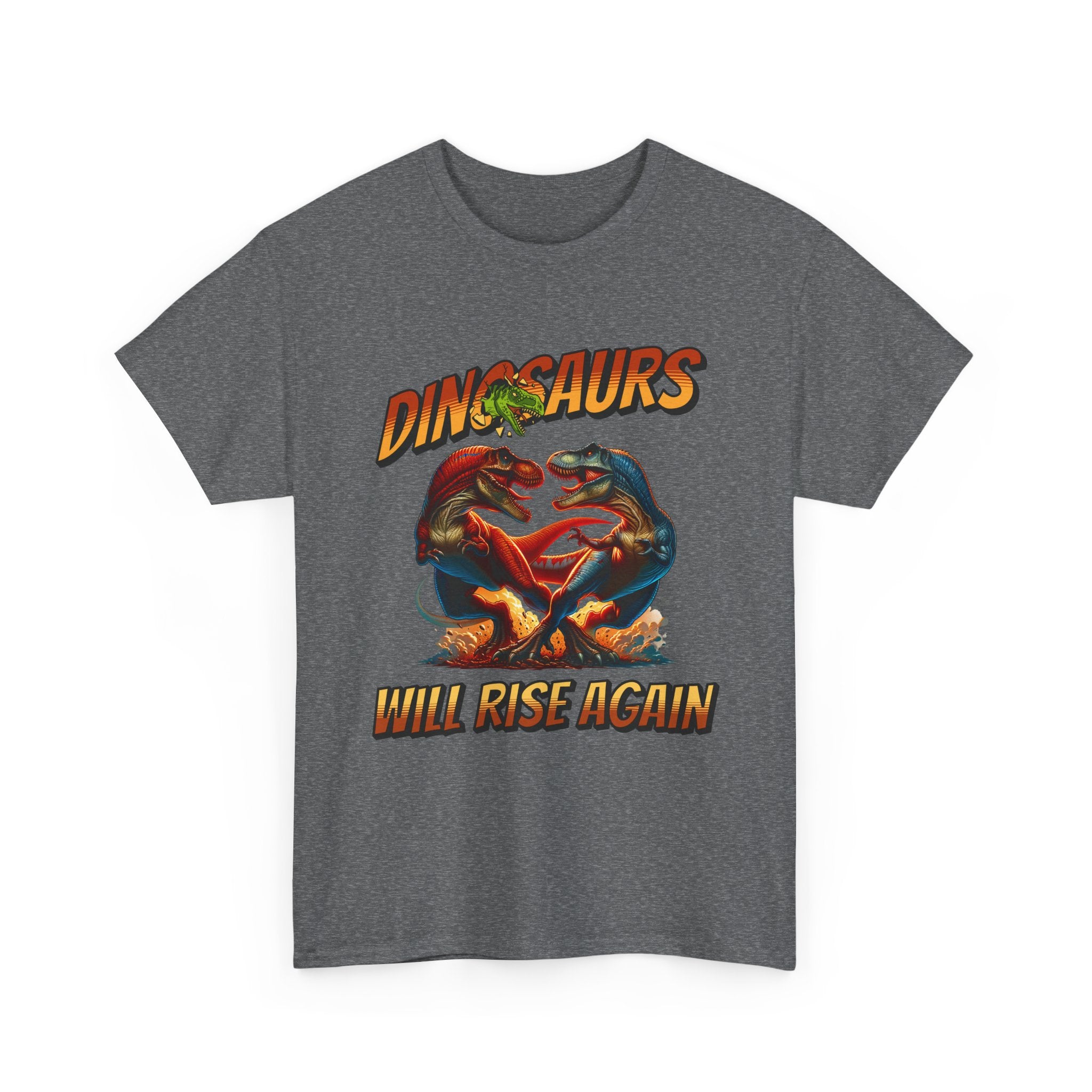 Dinosaur Graphic Tee – "Dinosaurs Will Rise Again" Retro Jurassic T‑Shirt