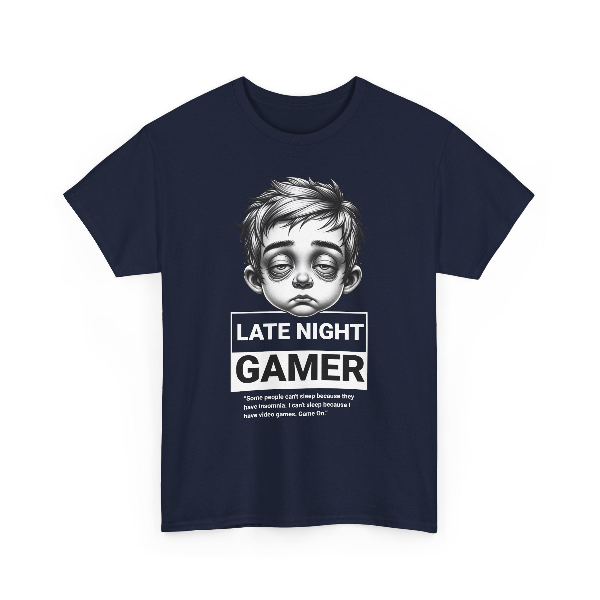 Late Night Gamer T-Shirt — Funny Sleepy Gamer Graphic Tee