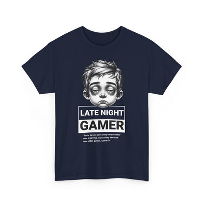 Late Night Gamer T-Shirt — Funny Sleepy Gamer Graphic Tee