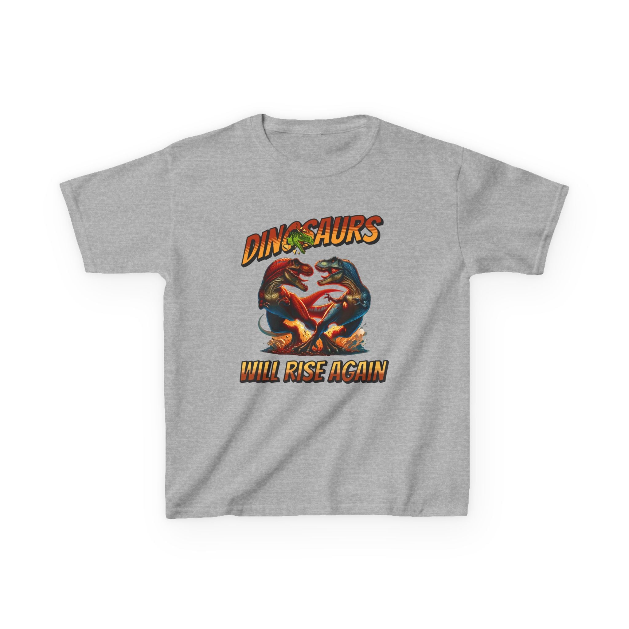 Kids Tee — "Dinosaurs Will Rise Again" Retro T-Rex Graphic