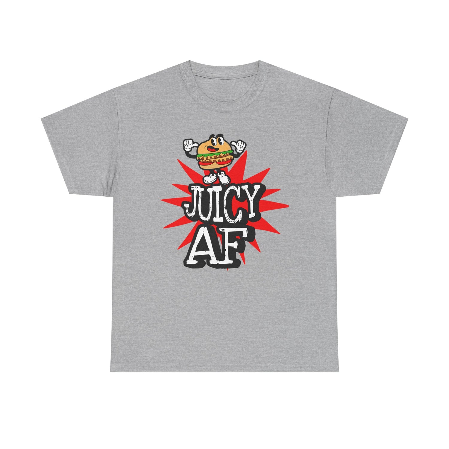 Juicy AF T-Shirt — Retro Cartoon Burger Graphic Tee