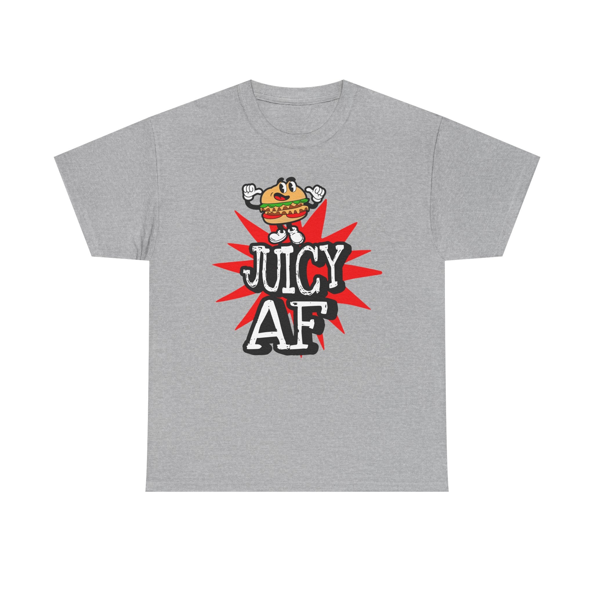 Juicy AF T-Shirt — Retro Cartoon Burger Graphic Tee