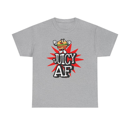 Juicy AF T-Shirt — Retro Cartoon Burger Graphic Tee