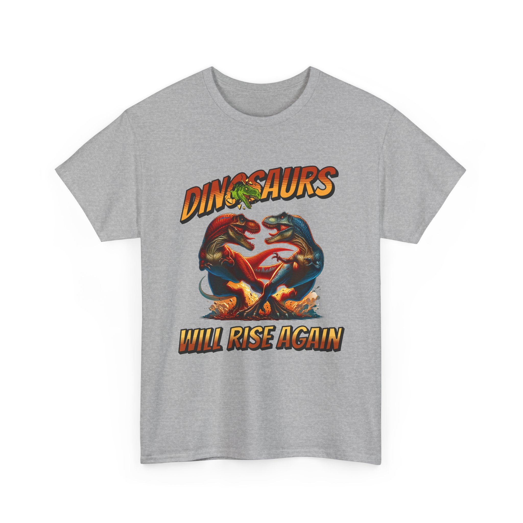 Dinosaur Graphic Tee – "Dinosaurs Will Rise Again" Retro Jurassic T‑Shirt
