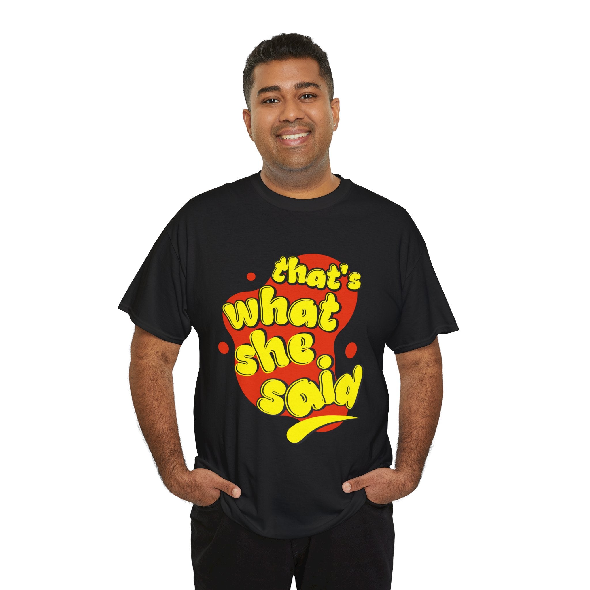 That’s What She Said T-Shirt — Retro Yellow &amp; Red Graphic Tee