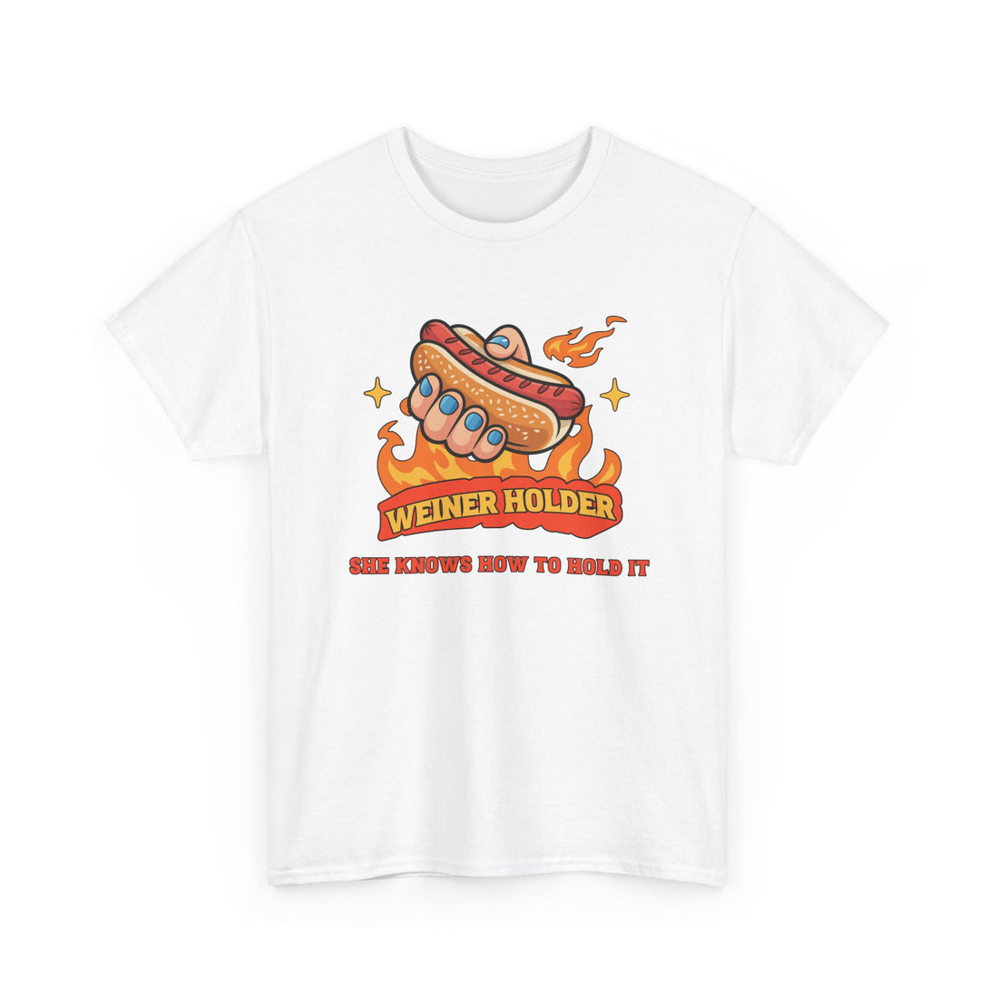 Funny Hot Dog T-Shirt — Weiner Holder Adult-Themed Tee