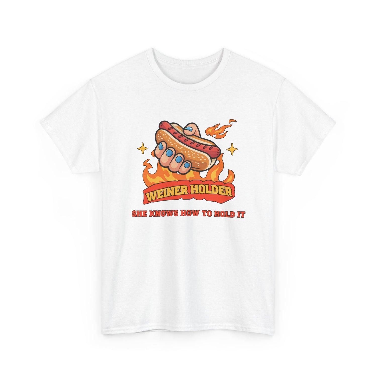 Funny Hot Dog T-Shirt — Weiner Holder Adult-Themed Tee