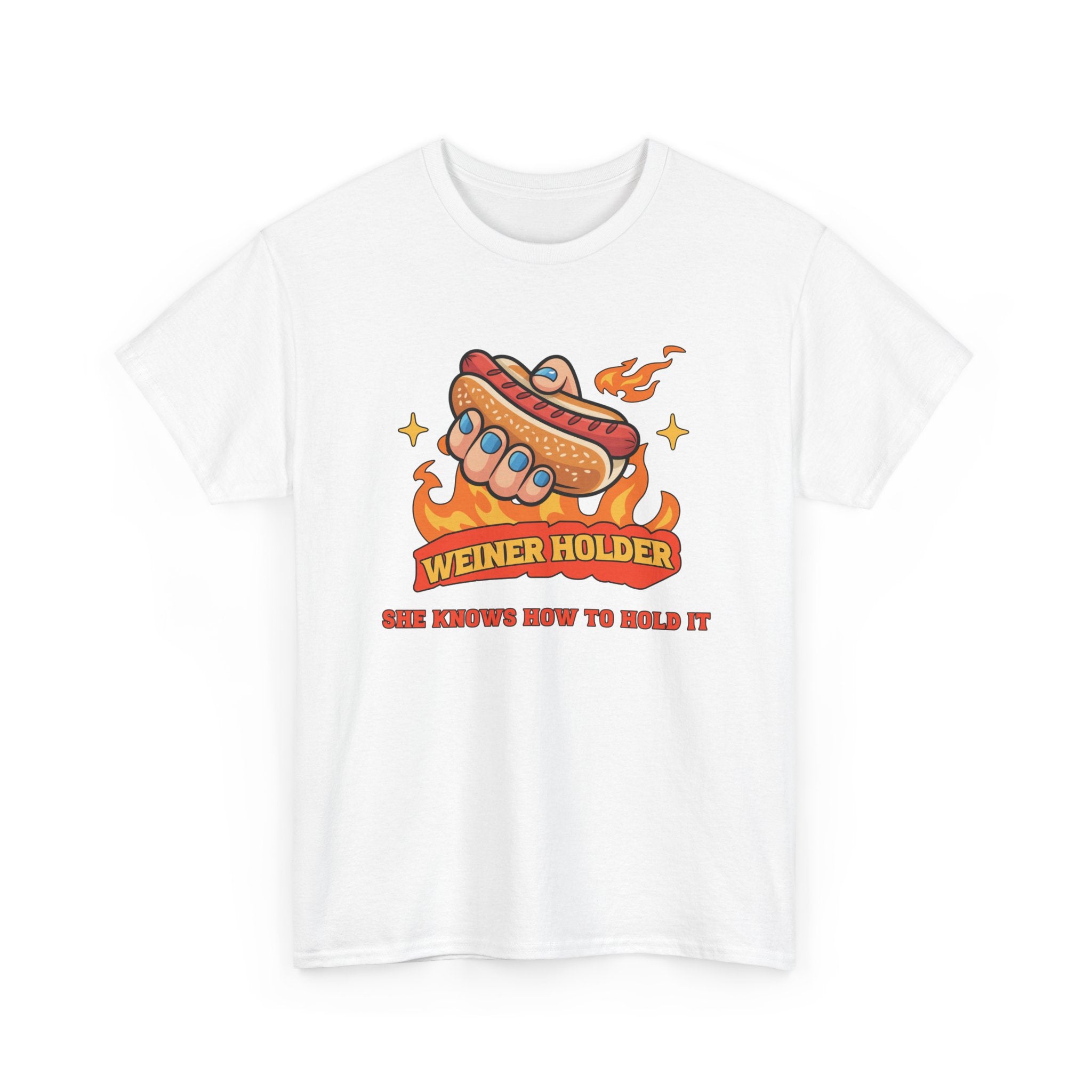 Funny Hot Dog T-Shirt — Weiner Holder Adult-Themed Tee