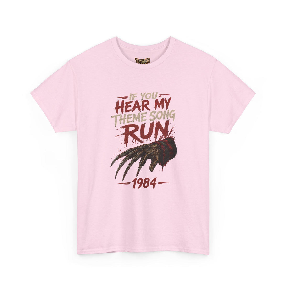Horror Movie Tee — "If You Hear My Theme Song Run" Freddy Graphic T-Shirt
