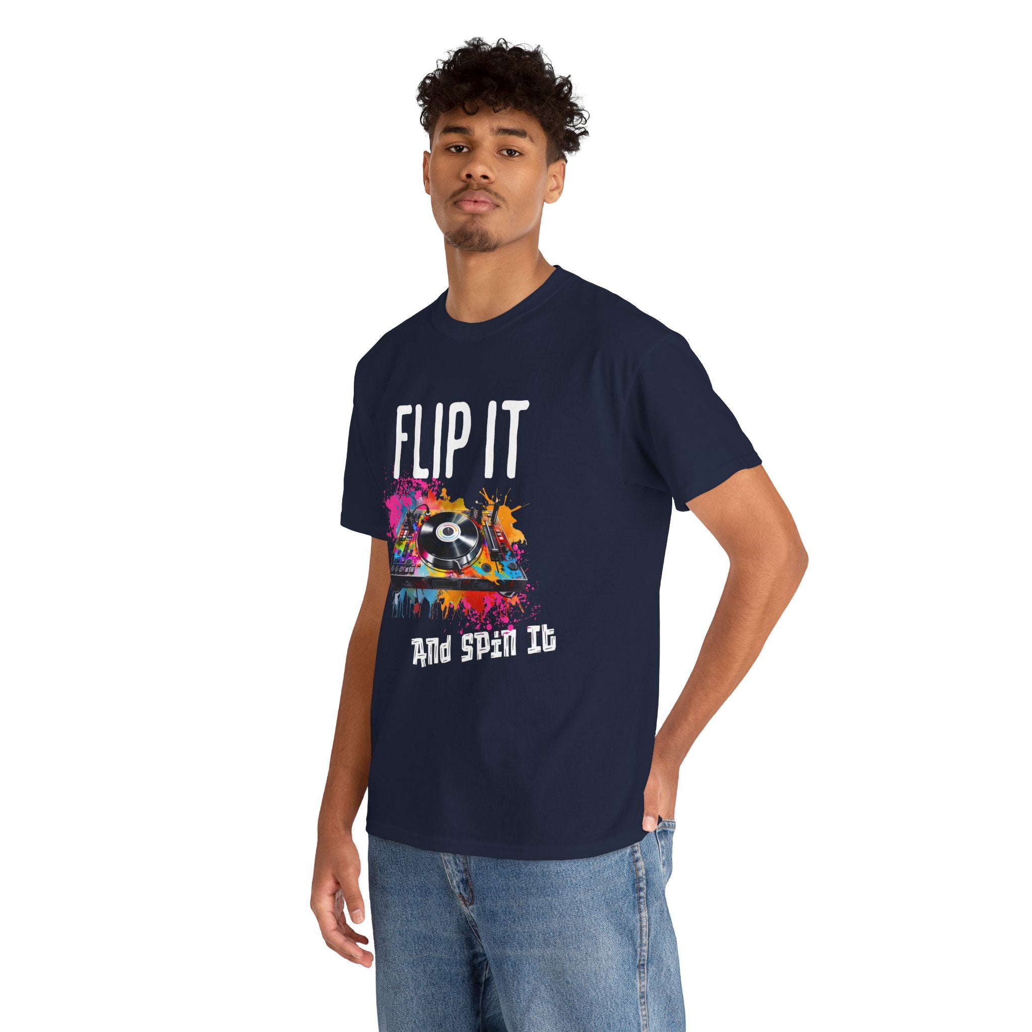 Flip &amp; Spin the Record Unisex Heavy Cotton Tee