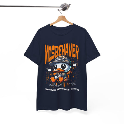 Misbehaver Duck T-Shirt — "Because Normal Is Boring" Graphic Tee