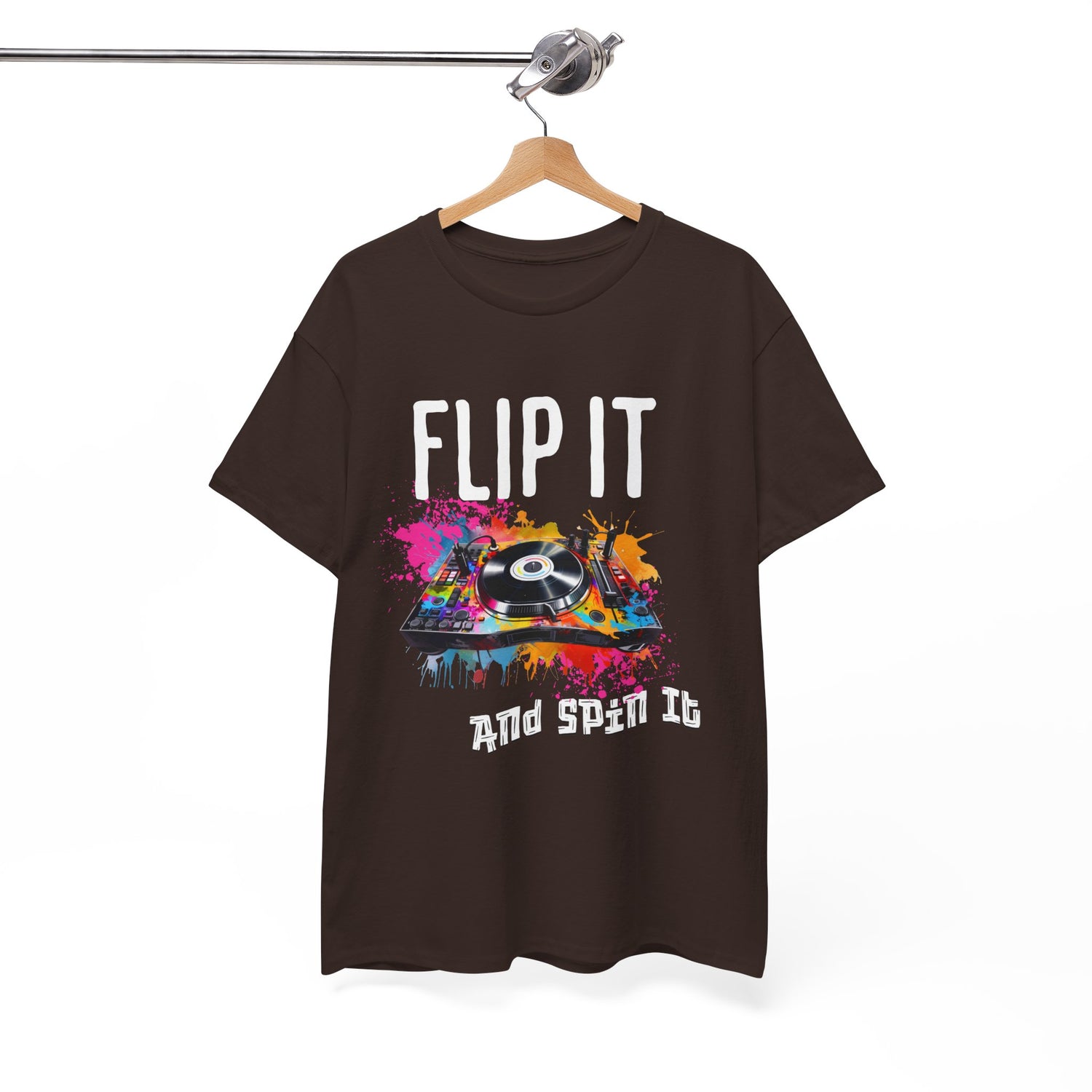 Flip &amp; Spin the Record Unisex Heavy Cotton Tee