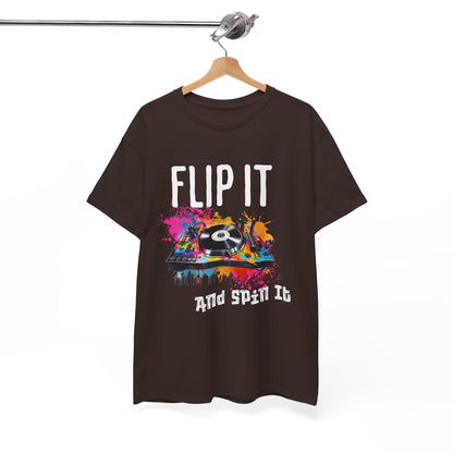 Flip &amp; Spin the Record Unisex Heavy Cotton Tee
