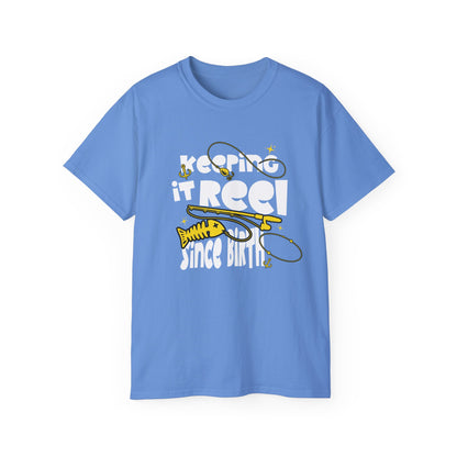 Keeping It Reel Since Birth Tee Cotton Fishing T-Shirt