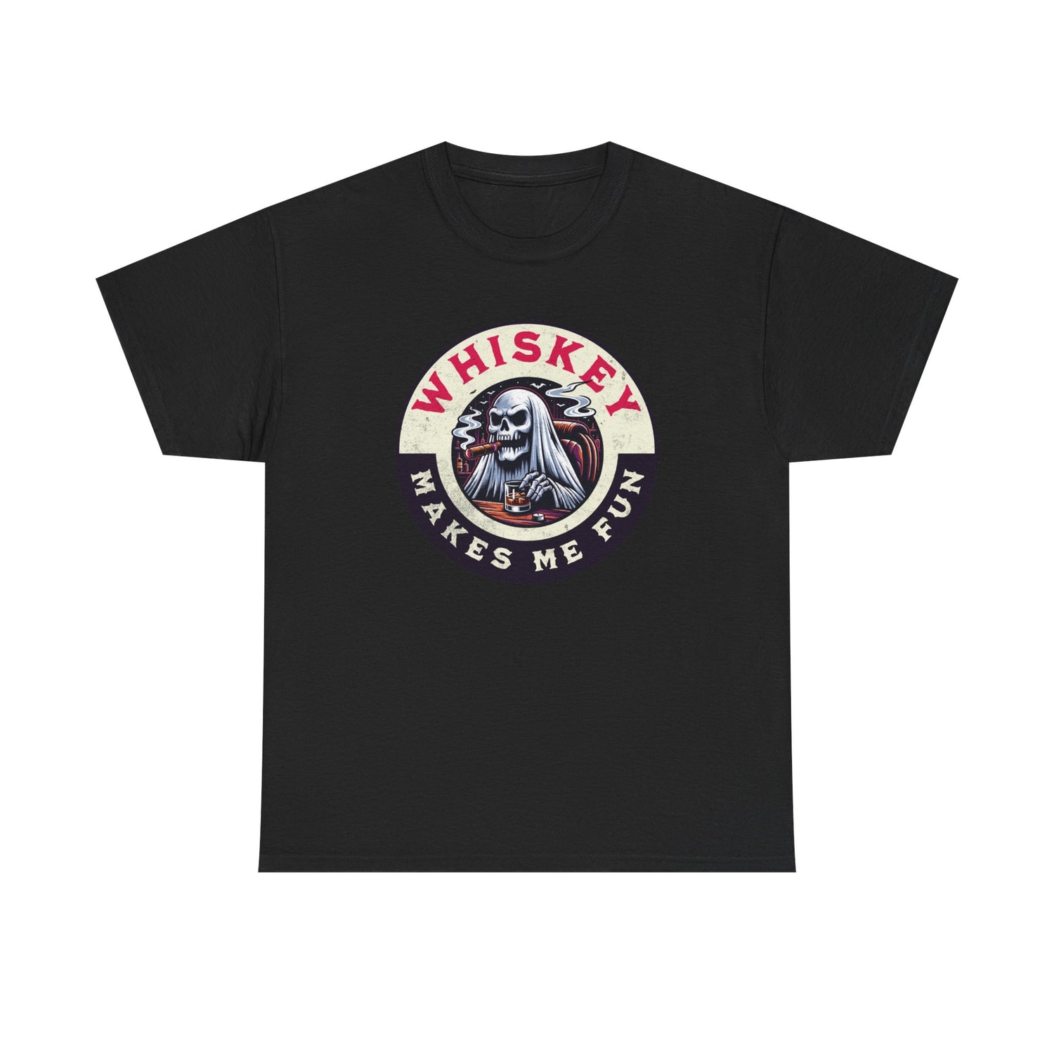 Whiskey Makes Me Fun T-Shirt — Vintage Skull Whiskey Graphic Tee