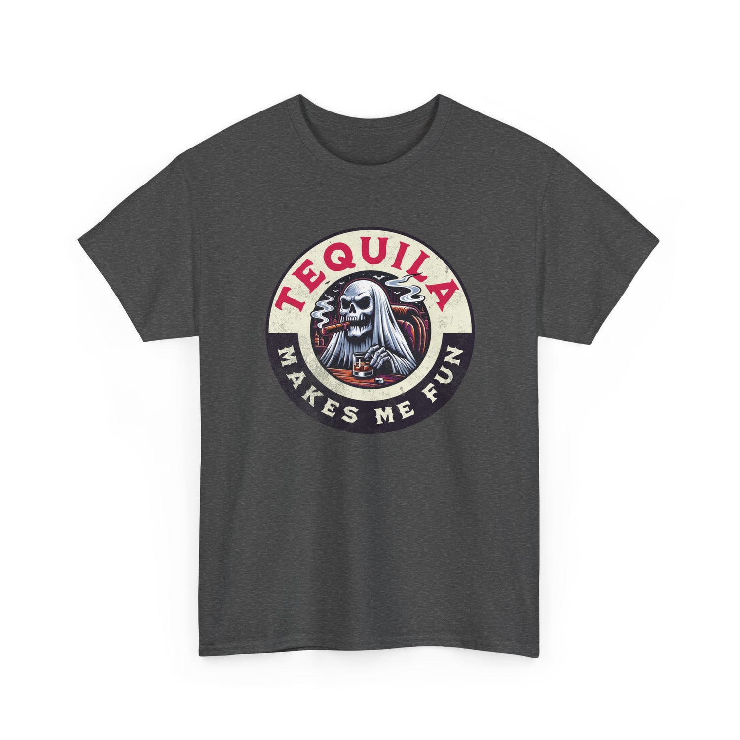 Tequila Makes Me Fun T-Shirt – Funny Party Graphic Tee with Skull &amp; Bottle Design