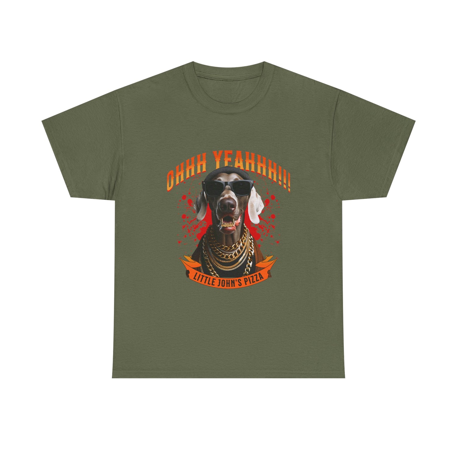 Little Johns Pizza Lover Unisex Tee, Ohhh Yeahhh Graphic Tee, Funny Dog T-Shirt, Food Lover Gift, Unisex Cotton Shirt
