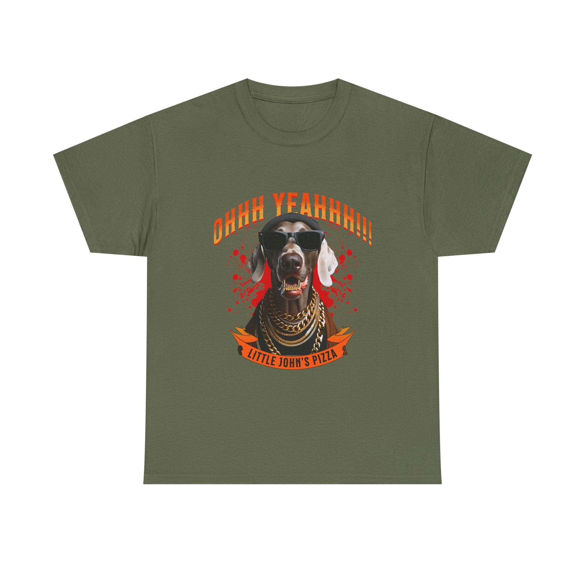 Little Johns Pizza Lover Unisex Tee, Ohhh Yeahhh Graphic Tee, Funny Dog T-Shirt, Food Lover Gift, Unisex Cotton Shirt