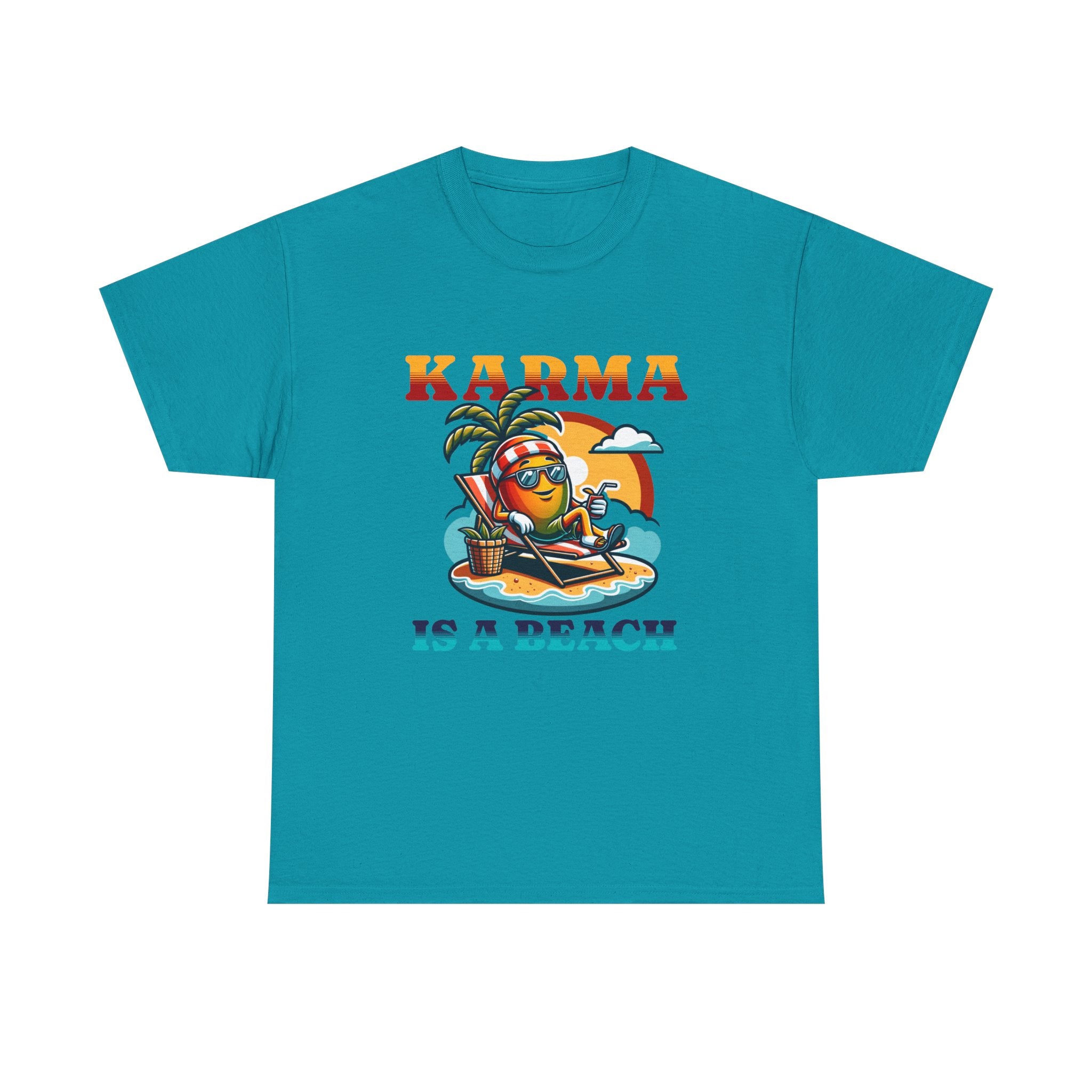 "Karma Is a Beach" Retro Tropical Tee