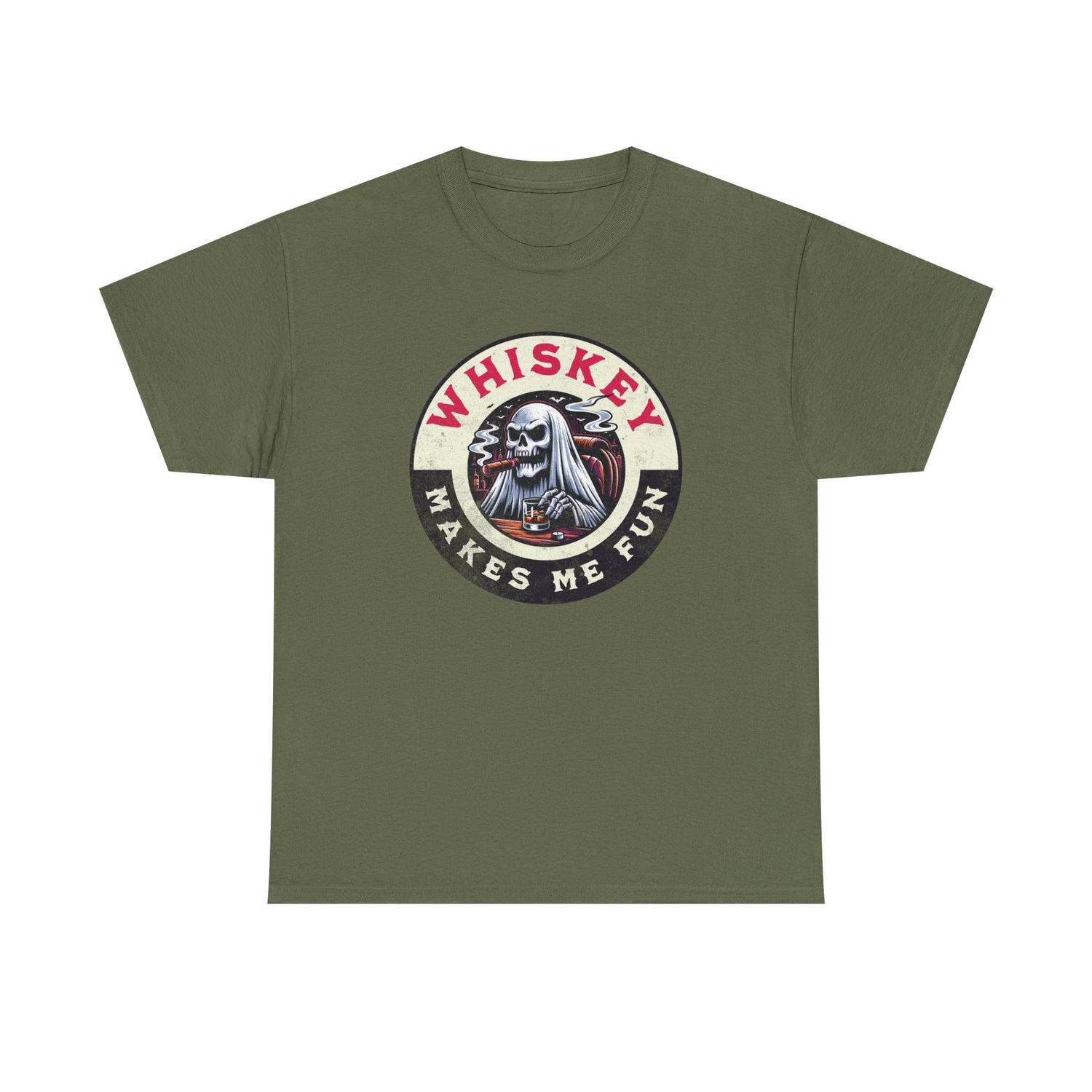 Whiskey Makes Me Fun T-Shirt — Vintage Skull Whiskey Graphic Tee
