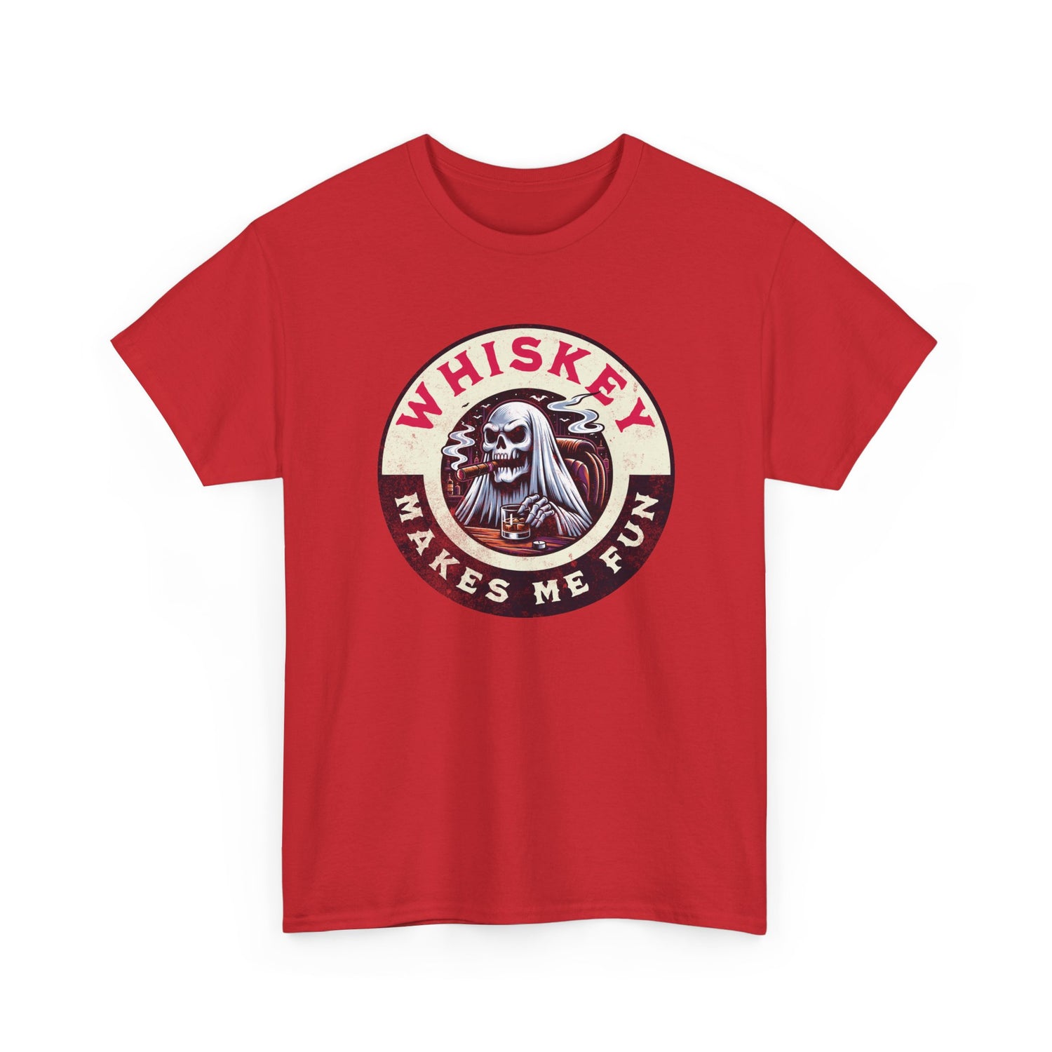 Whiskey Makes Me Fun T-Shirt — Vintage Skull Whiskey Graphic Tee