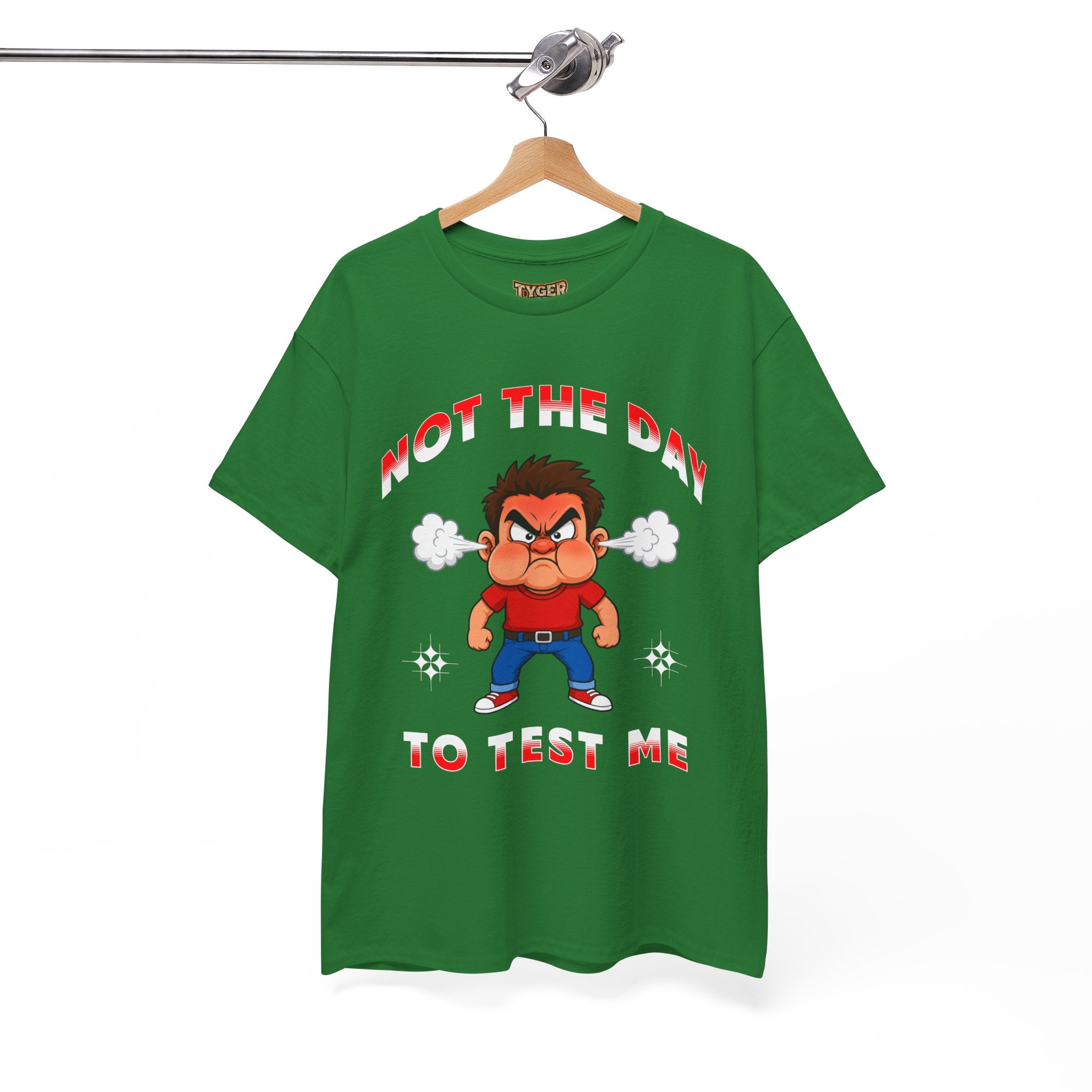 Not The Day To Test Me – Funny Angry Cartoon T-Shirt