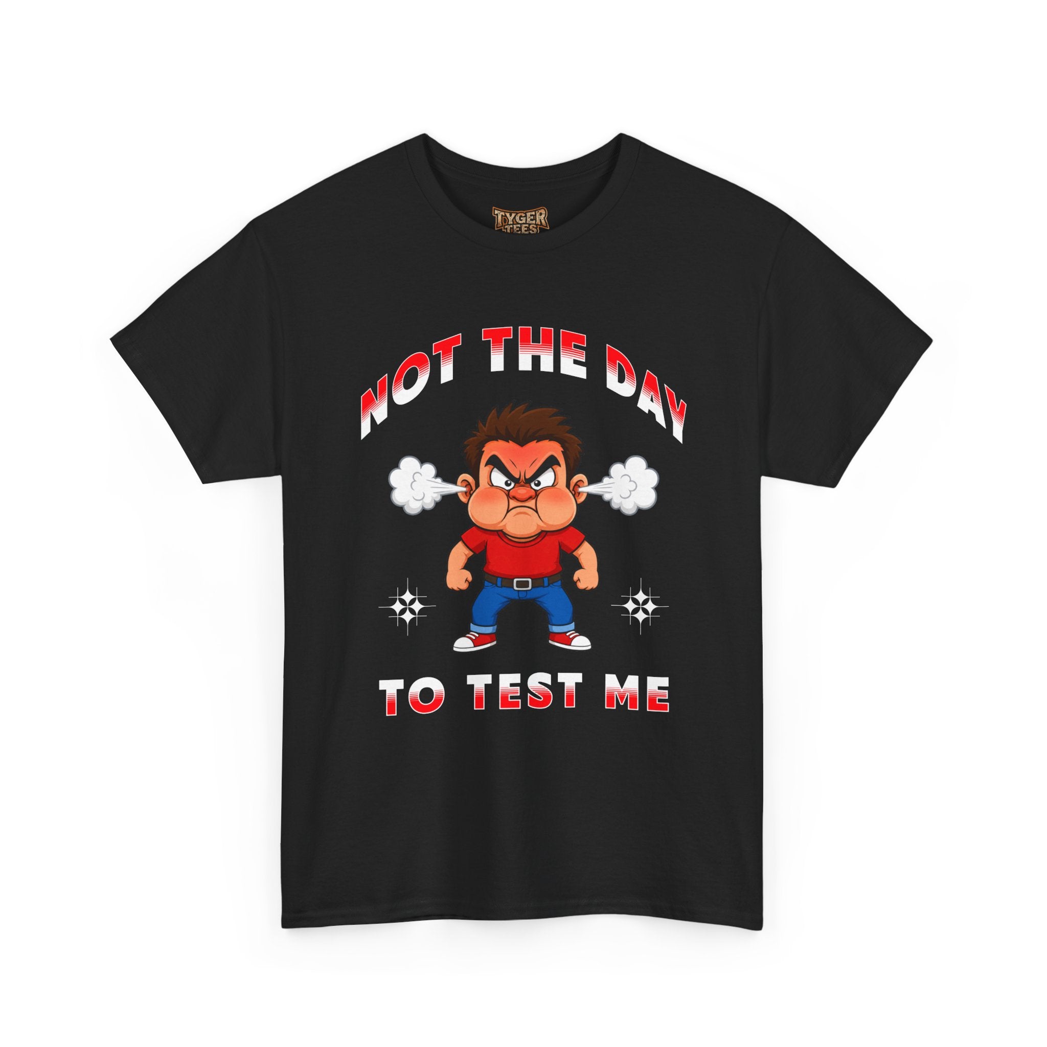 Not The Day To Test Me – Funny Angry Cartoon T-Shirt