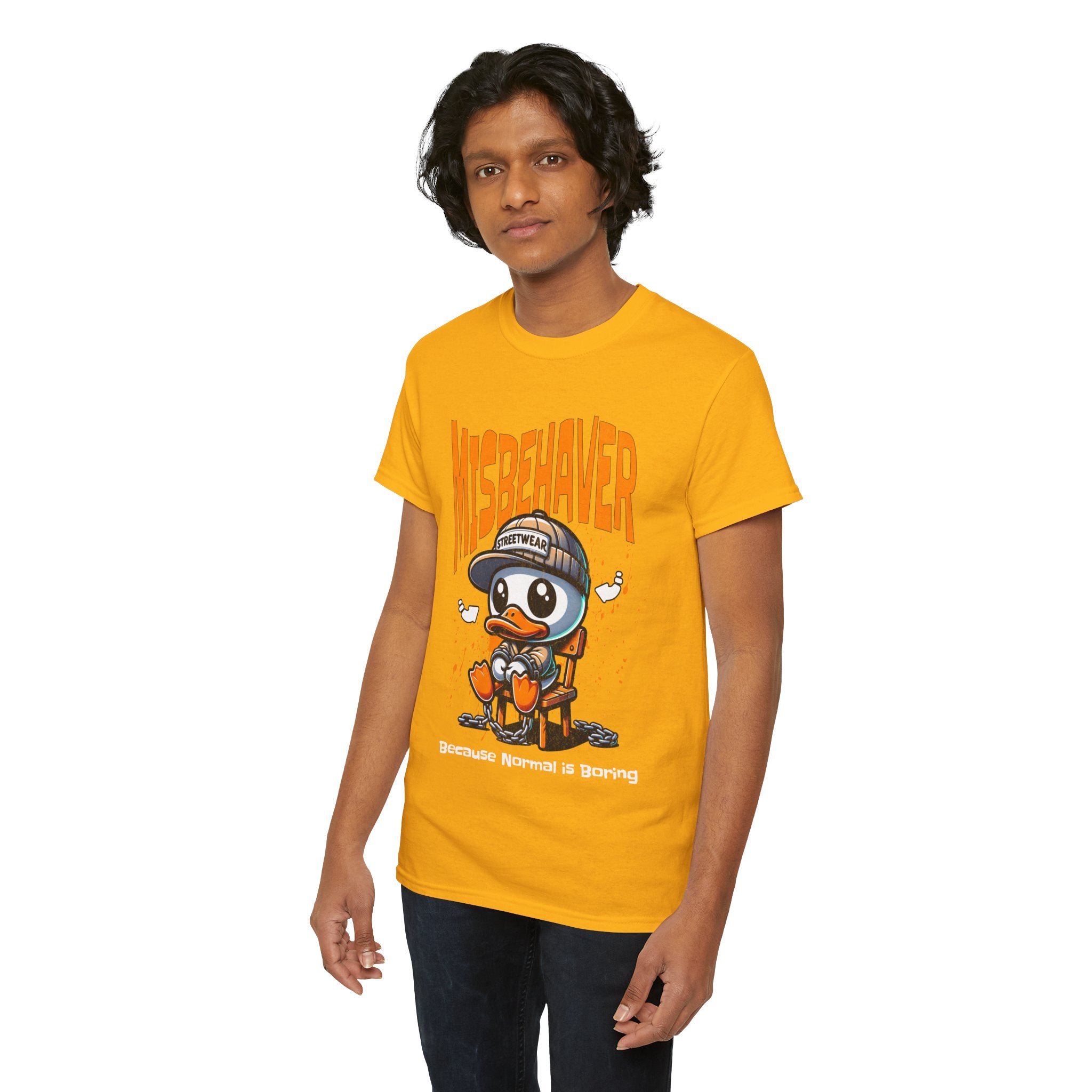Misbehaver Duck T-Shirt — "Because Normal Is Boring" Graphic Tee