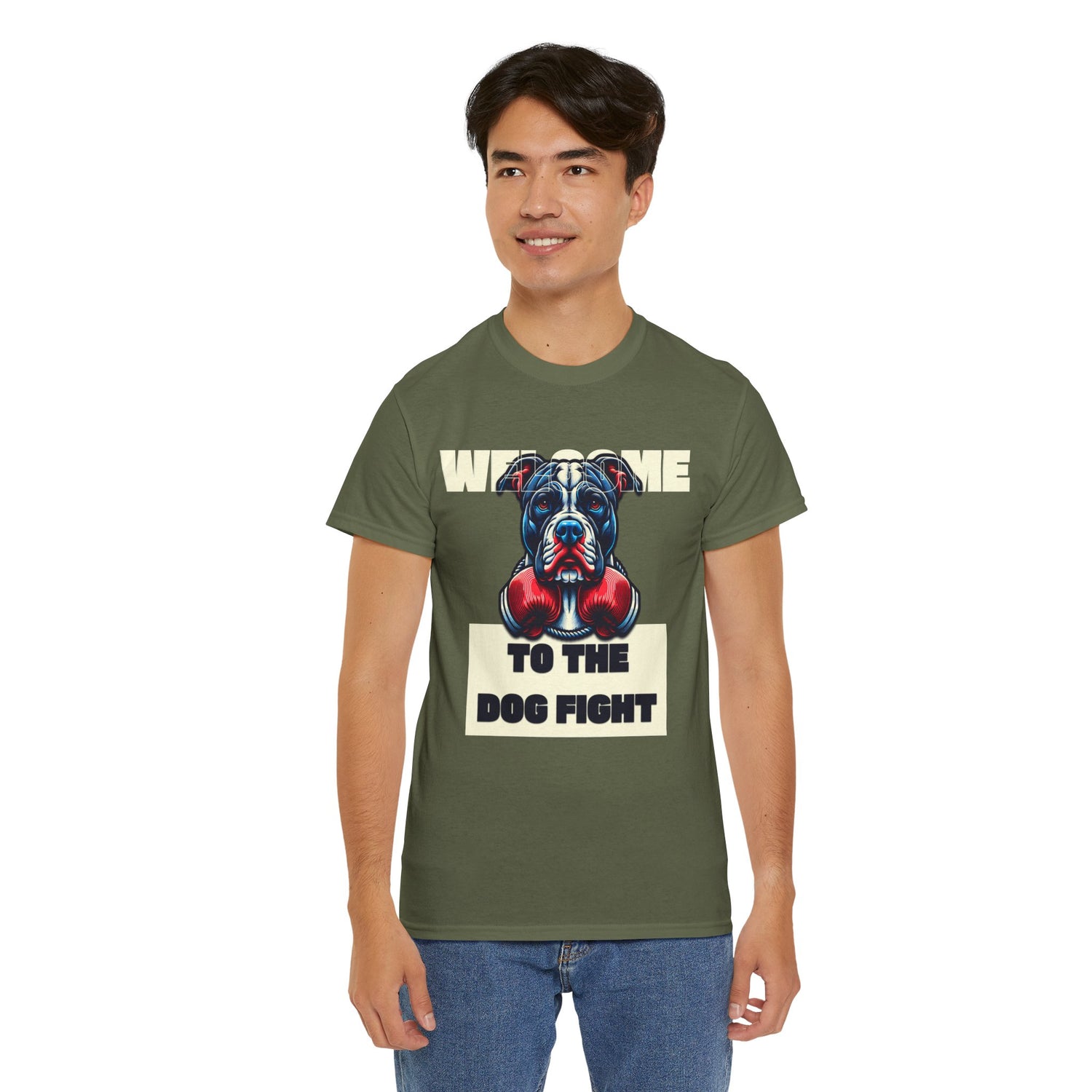Dog Fight Boxing Dog T-Shirt — Welcome To The Dog Fight Graphic Tee