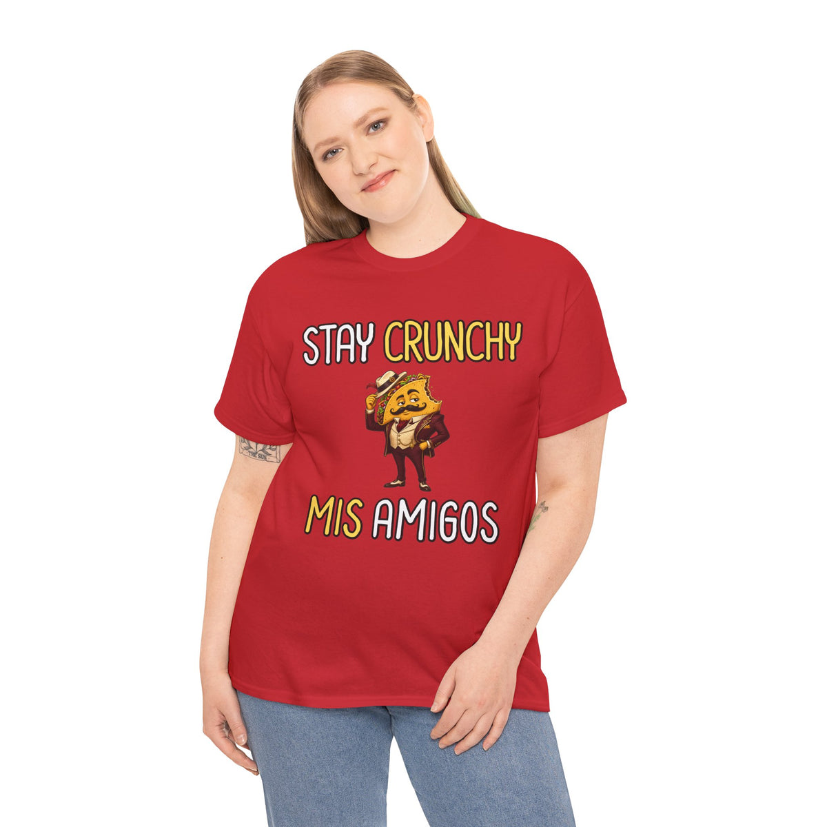 Stay Crunchy Mis Amigos T-Shirt — Funny Mexican Food Snack Tee