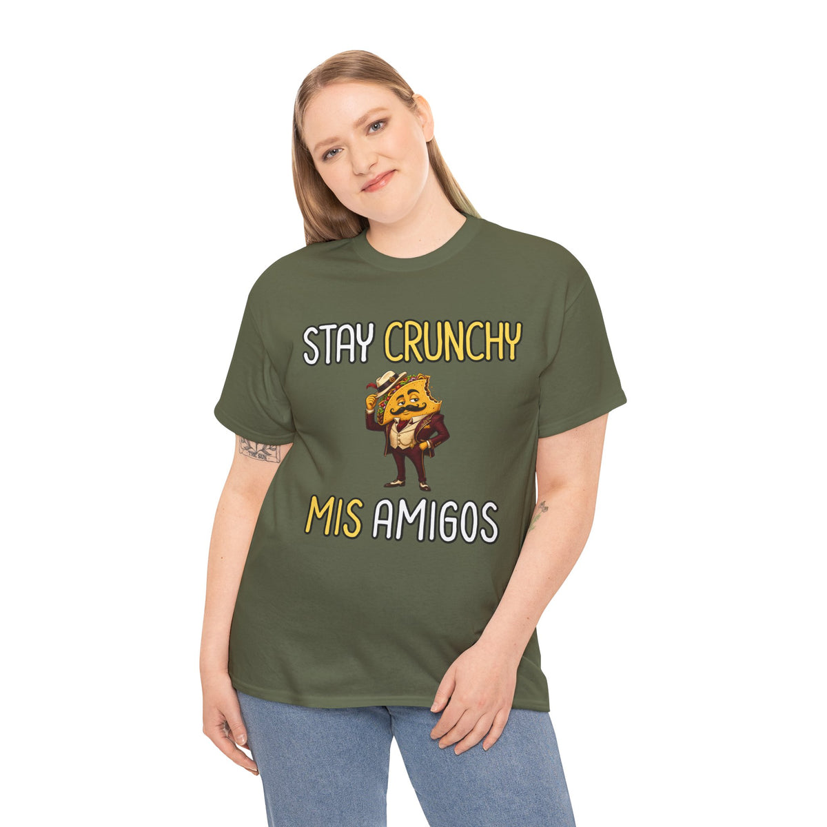 Stay Crunchy Mis Amigos T-Shirt — Funny Mexican Food Snack Tee
