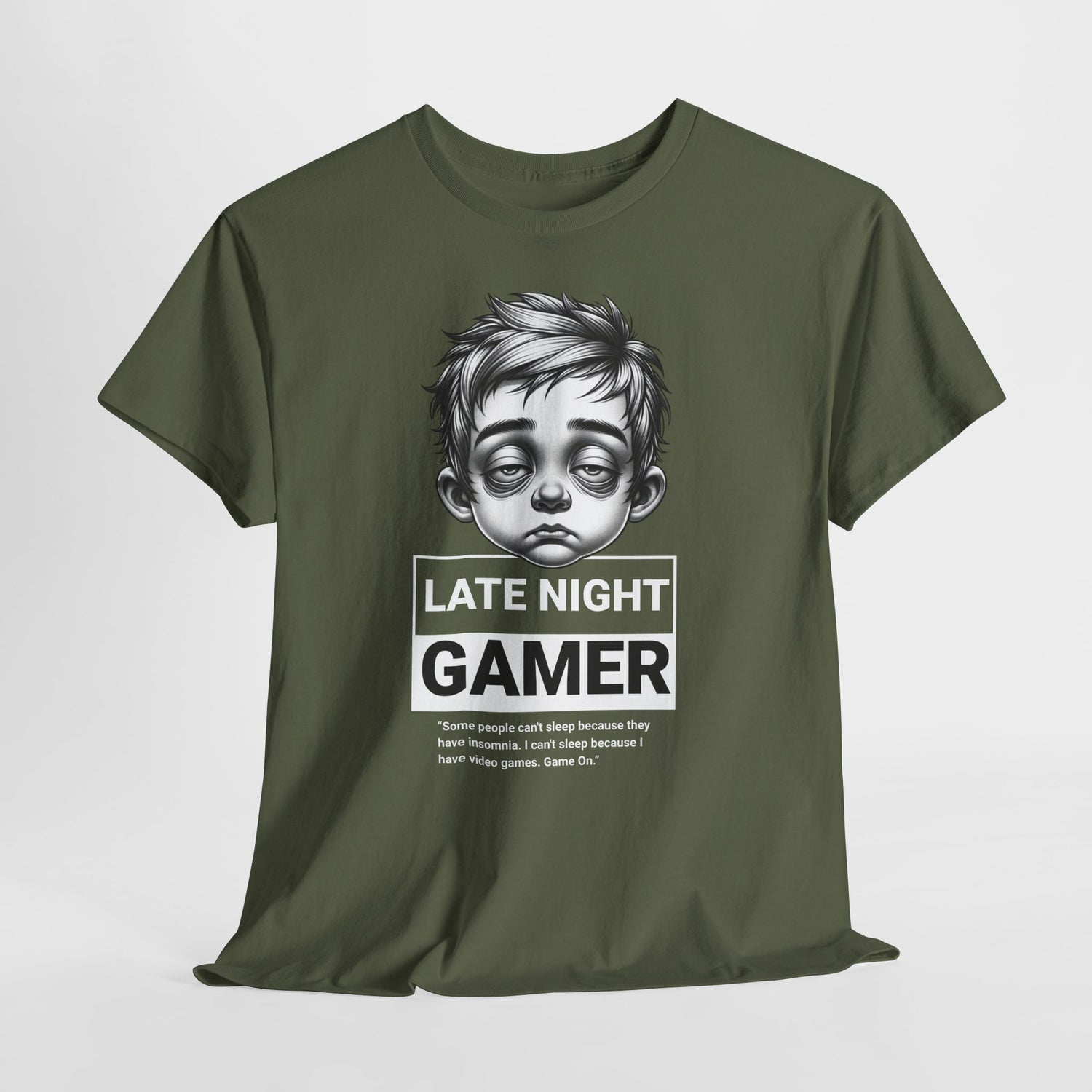 Late Night Gamer T-Shirt — Funny Sleepy Gamer Graphic Tee