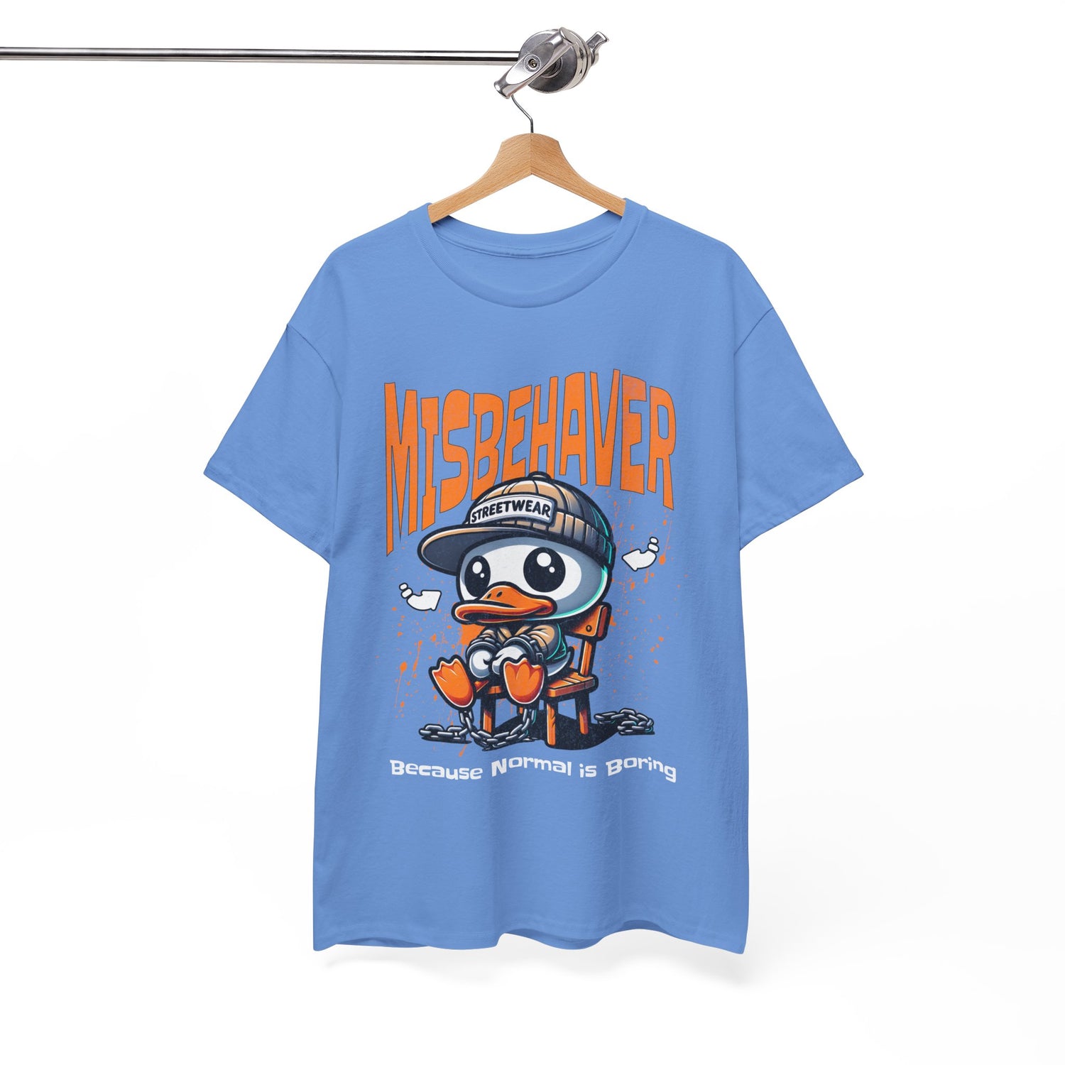Misbehaver Duck T-Shirt — "Because Normal Is Boring" Graphic Tee
