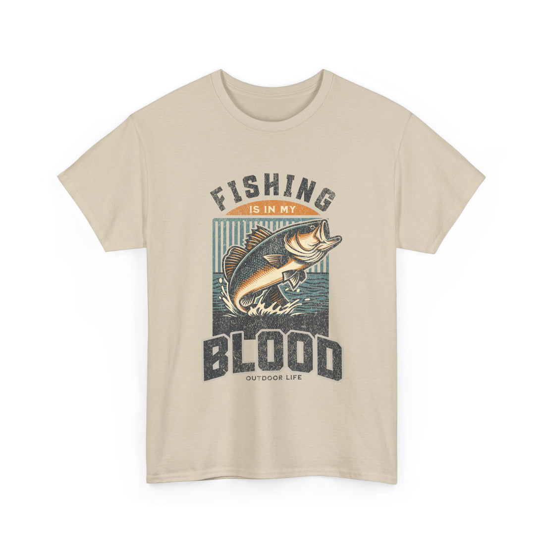 Fishing Is My Blood T-Shirt — Retro Bass Graphic Tee for Anglers